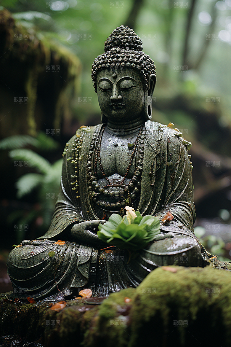 禅意佛像山水石雕素材