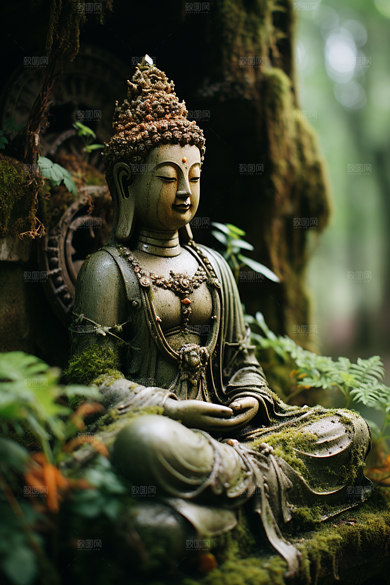 禅意佛像自然环境山水素材
