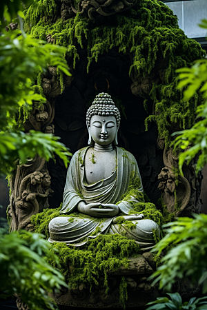 禅意佛像平和佛教素材