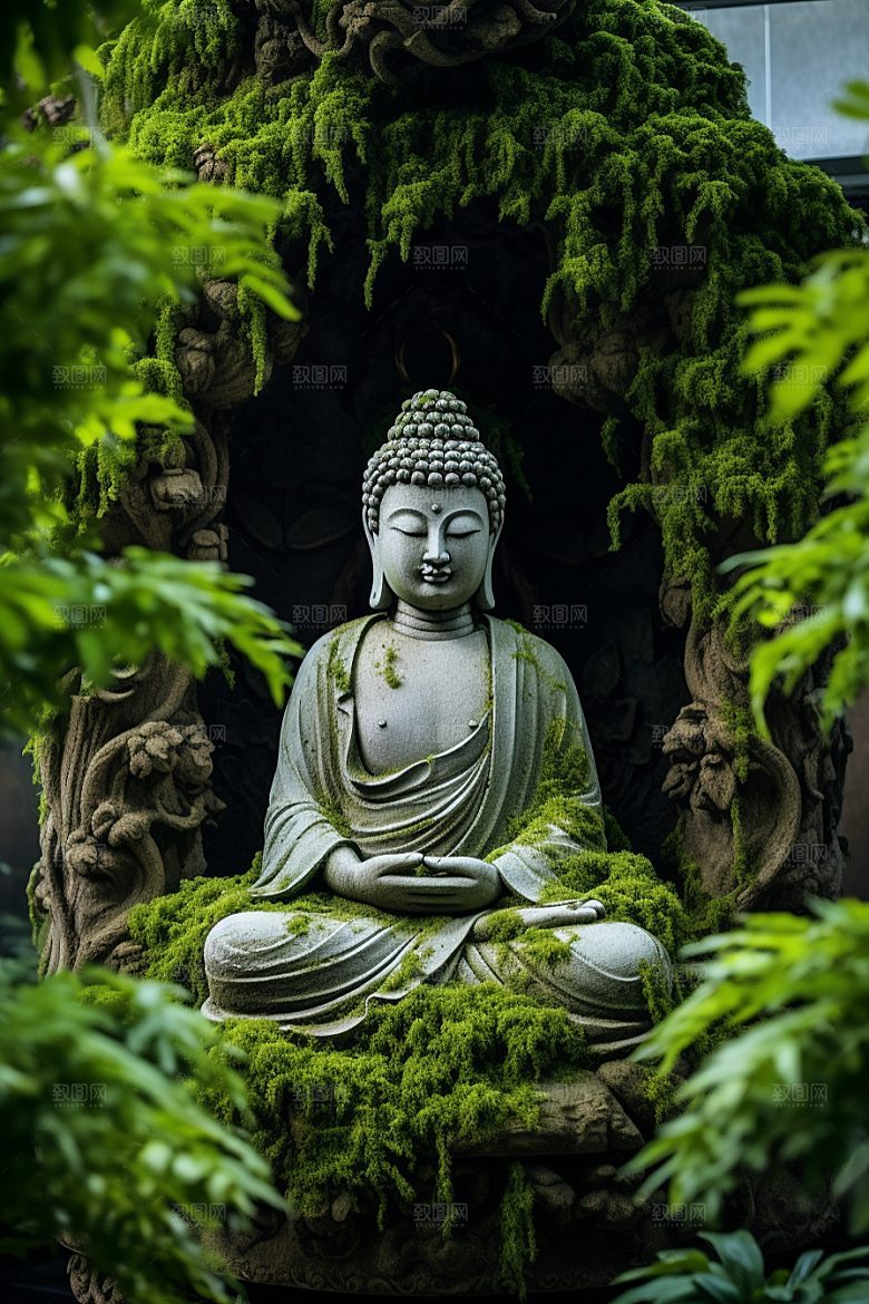 禅意佛像平和佛教素材