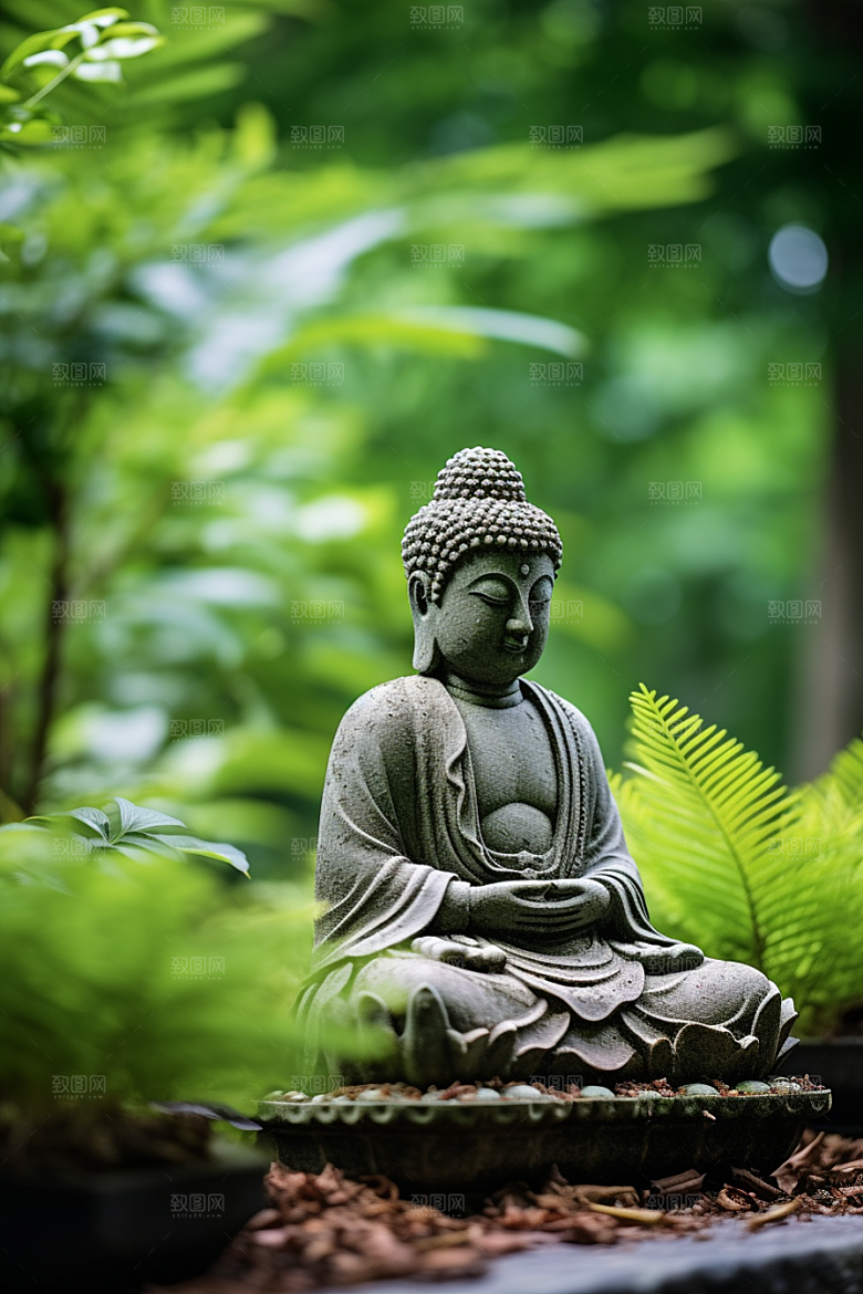 禅意佛像自然环境山水素材