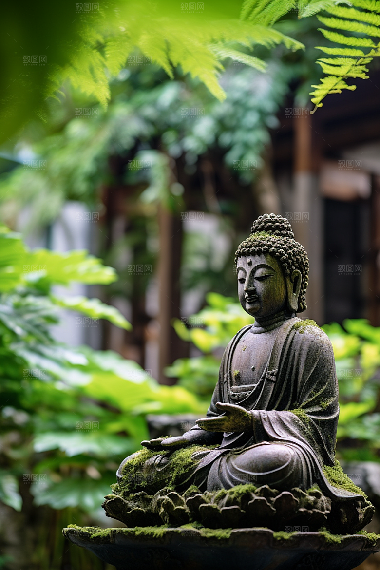 禅意佛像氛围佛教素材