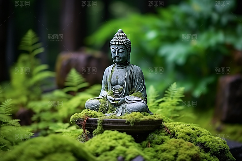 禅意佛像高清雕像素材