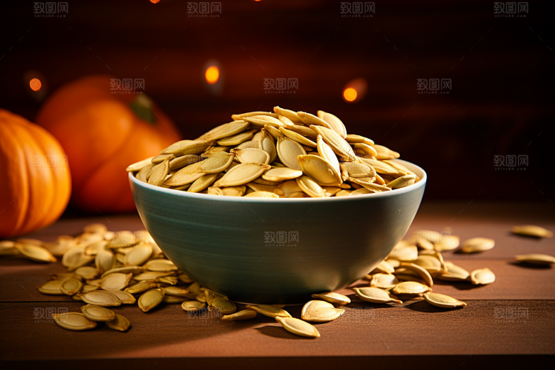 炒瓜子年货小吃摄影图