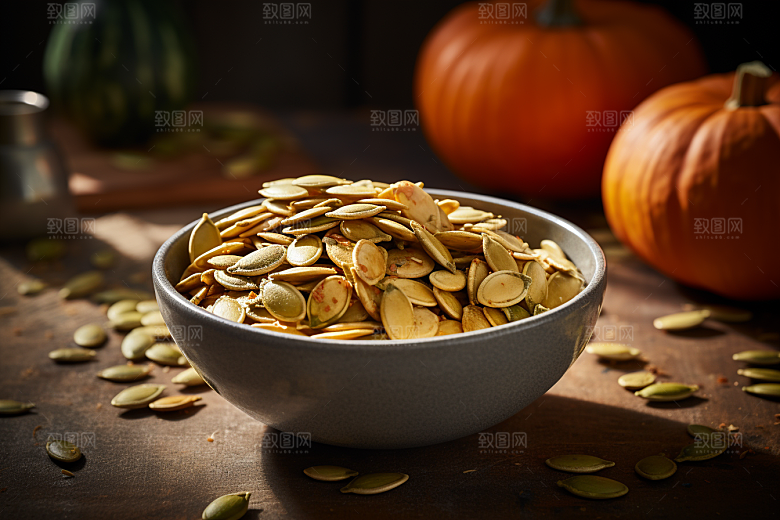 炒瓜子美味小吃摄影图