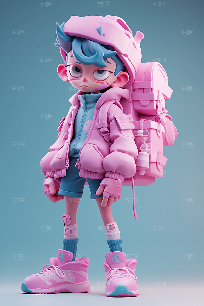 潮流玩偶立体3D模型
