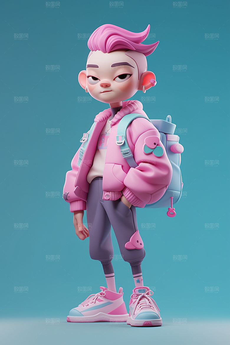 潮流玩偶立体卡通模型