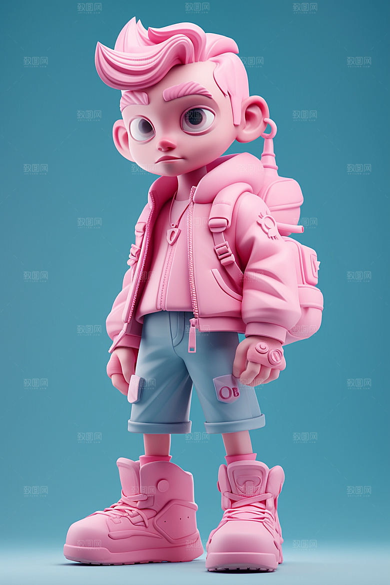 潮流玩偶炫彩手办模型