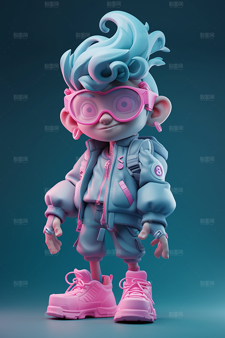 潮流玩偶3D时尚模型