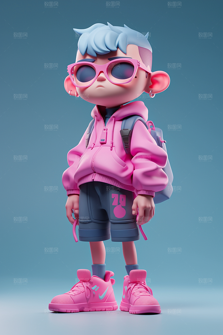 潮流玩偶3D可爱模型