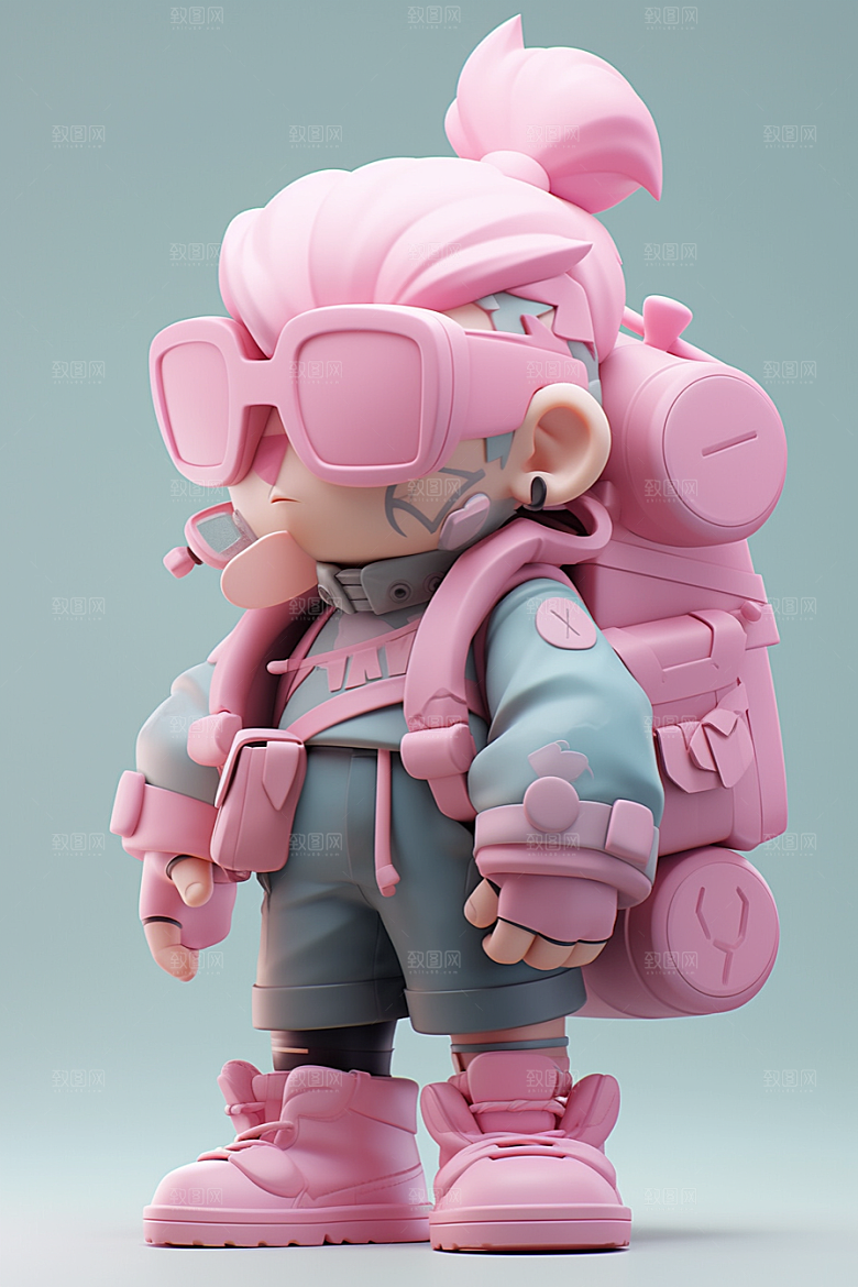 潮流玩偶立体3D模型