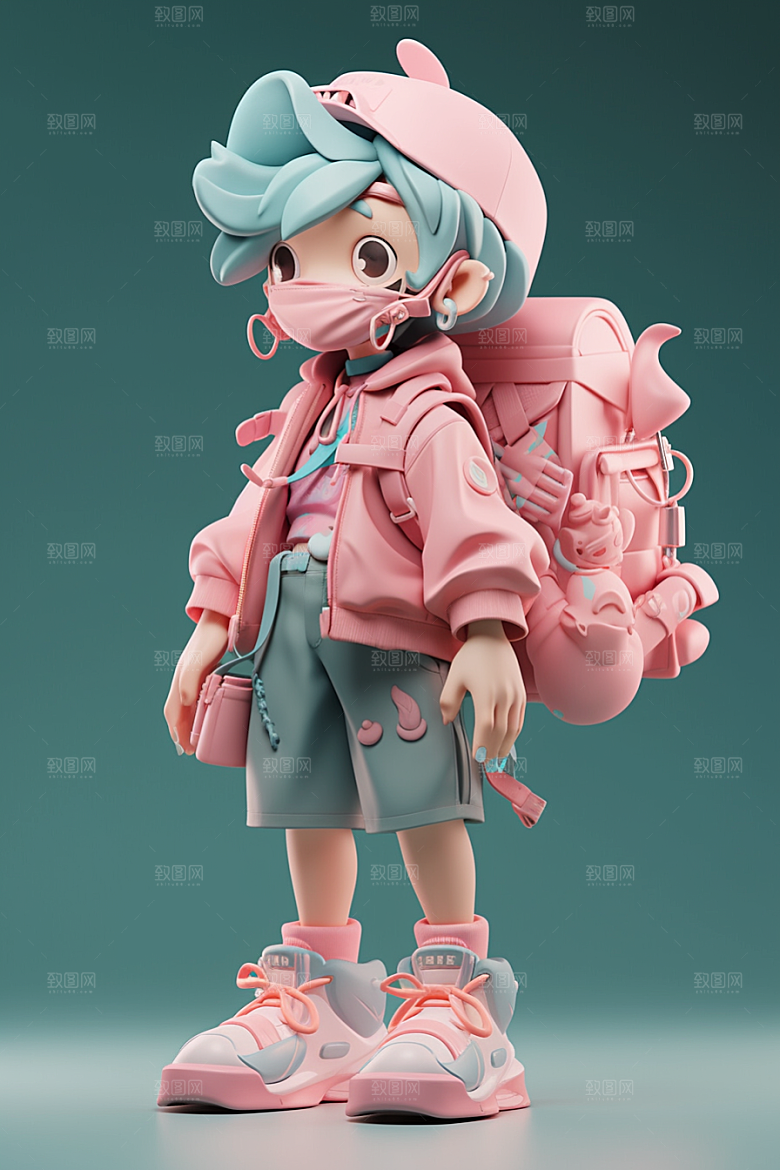 潮流玩偶卡通3D模型