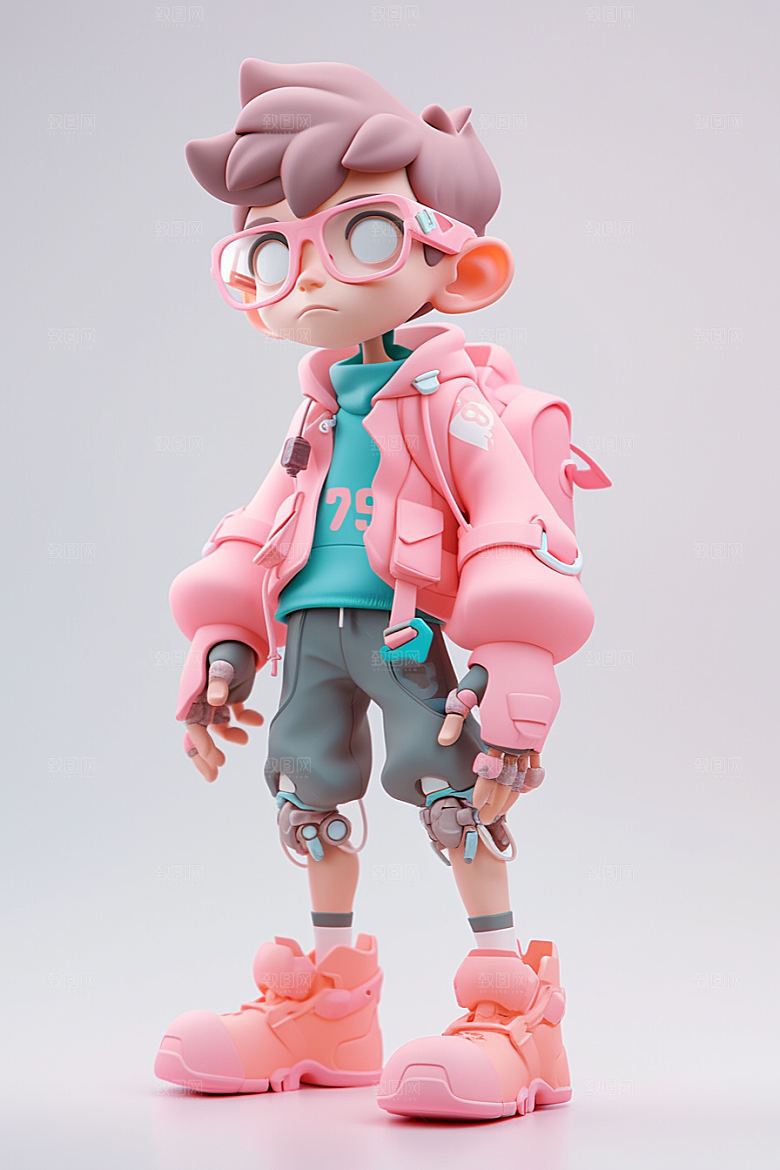 潮流玩偶3D人物IP模型