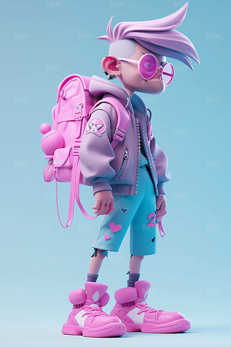 潮流玩偶人物IP炫彩模型