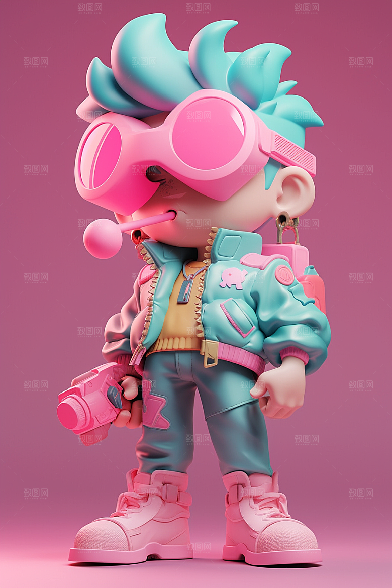 潮流玩偶卡通3D模型