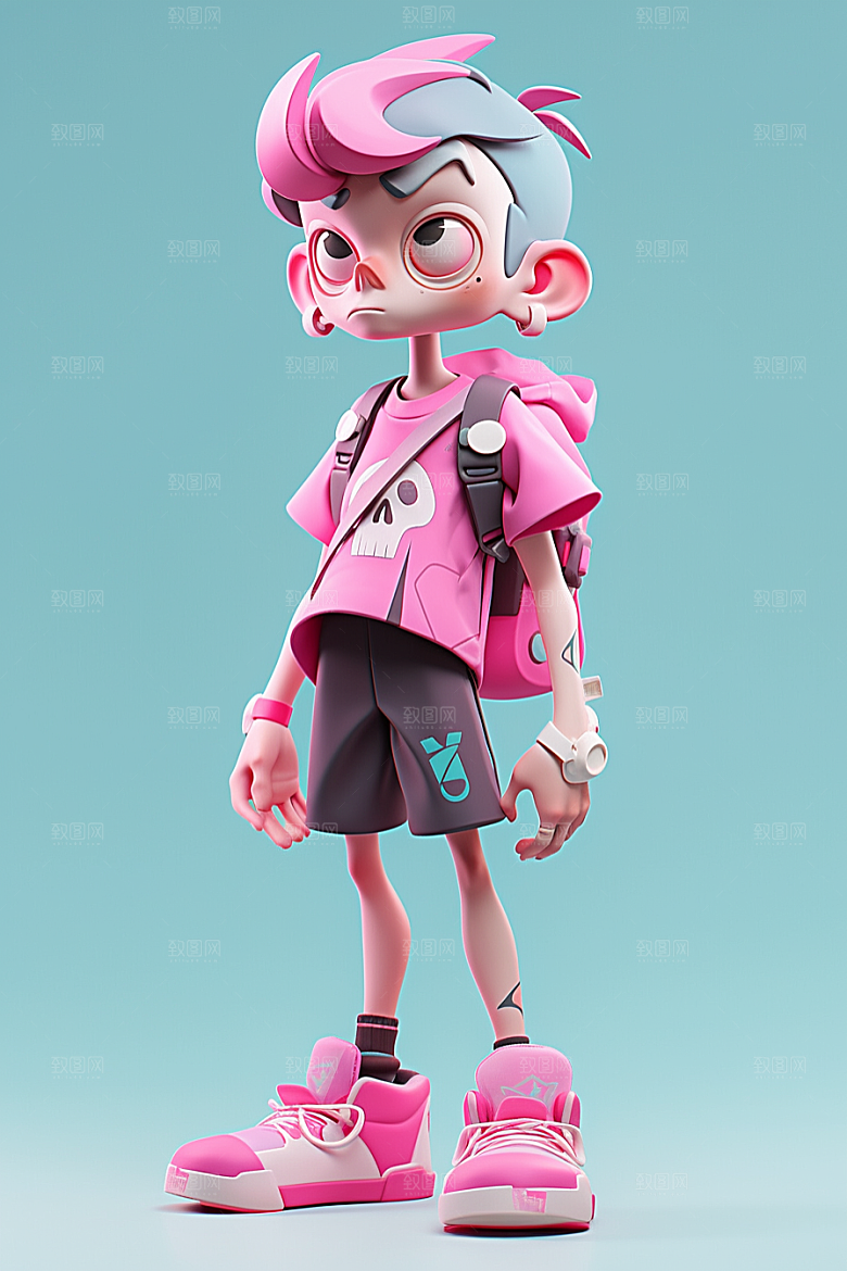 潮流玩偶卡通高清模型