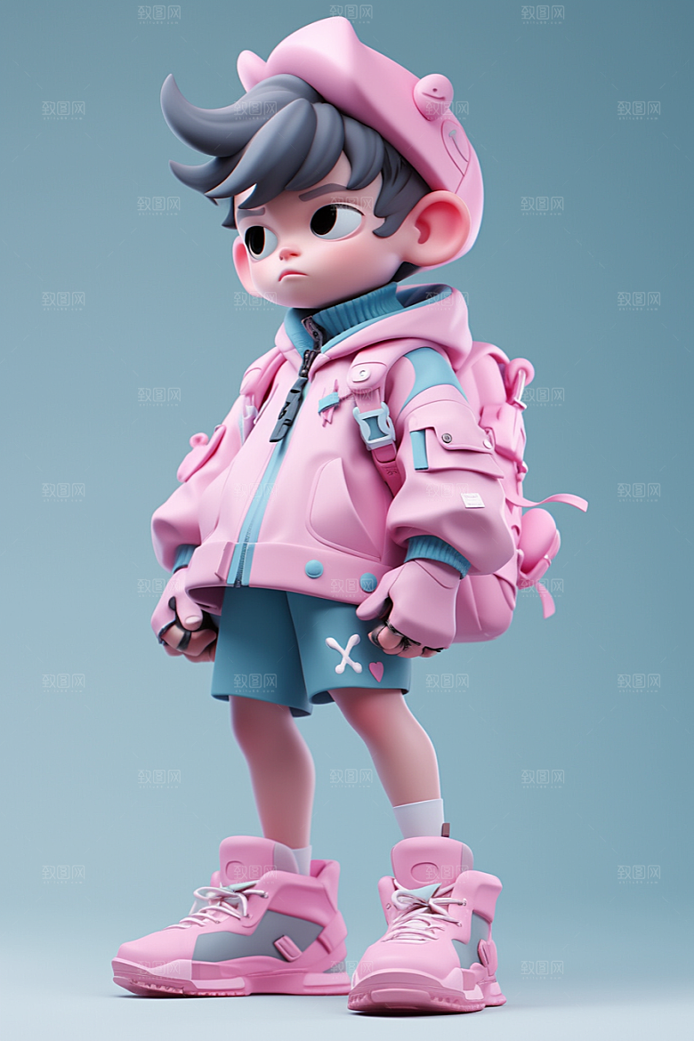 潮流玩偶炫彩卡通模型