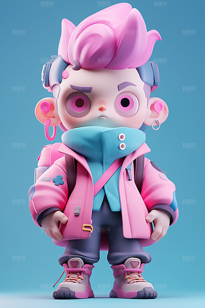 潮流玩偶3D人物IP模型