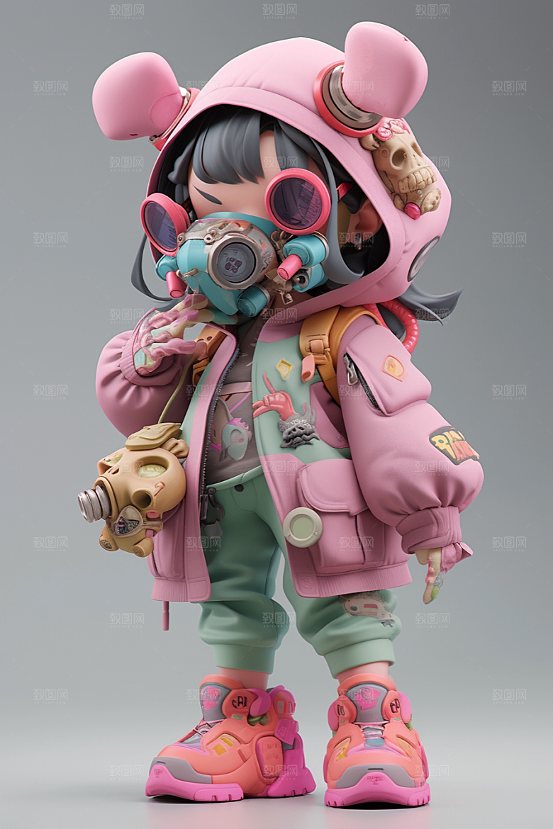 潮流玩偶卡通3D模型