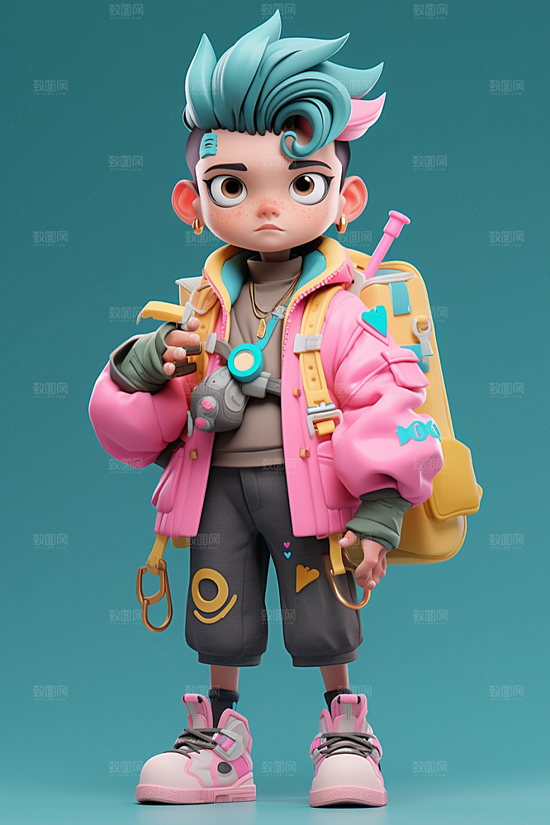 潮流玩偶3D卡通模型
