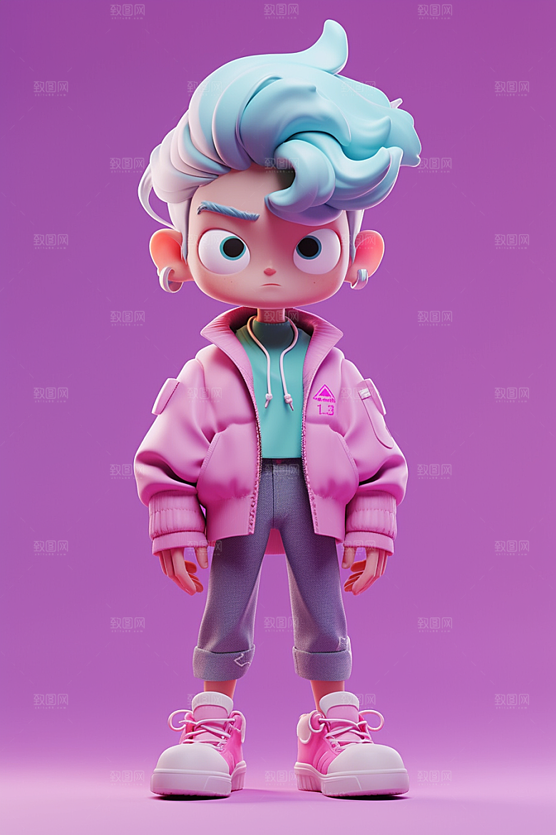潮流玩偶3D人物IP模型