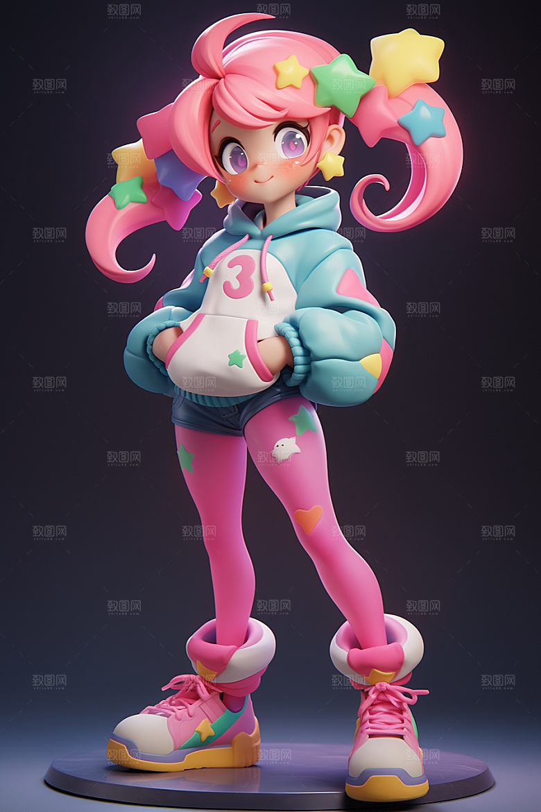 潮流玩偶立体3D模型