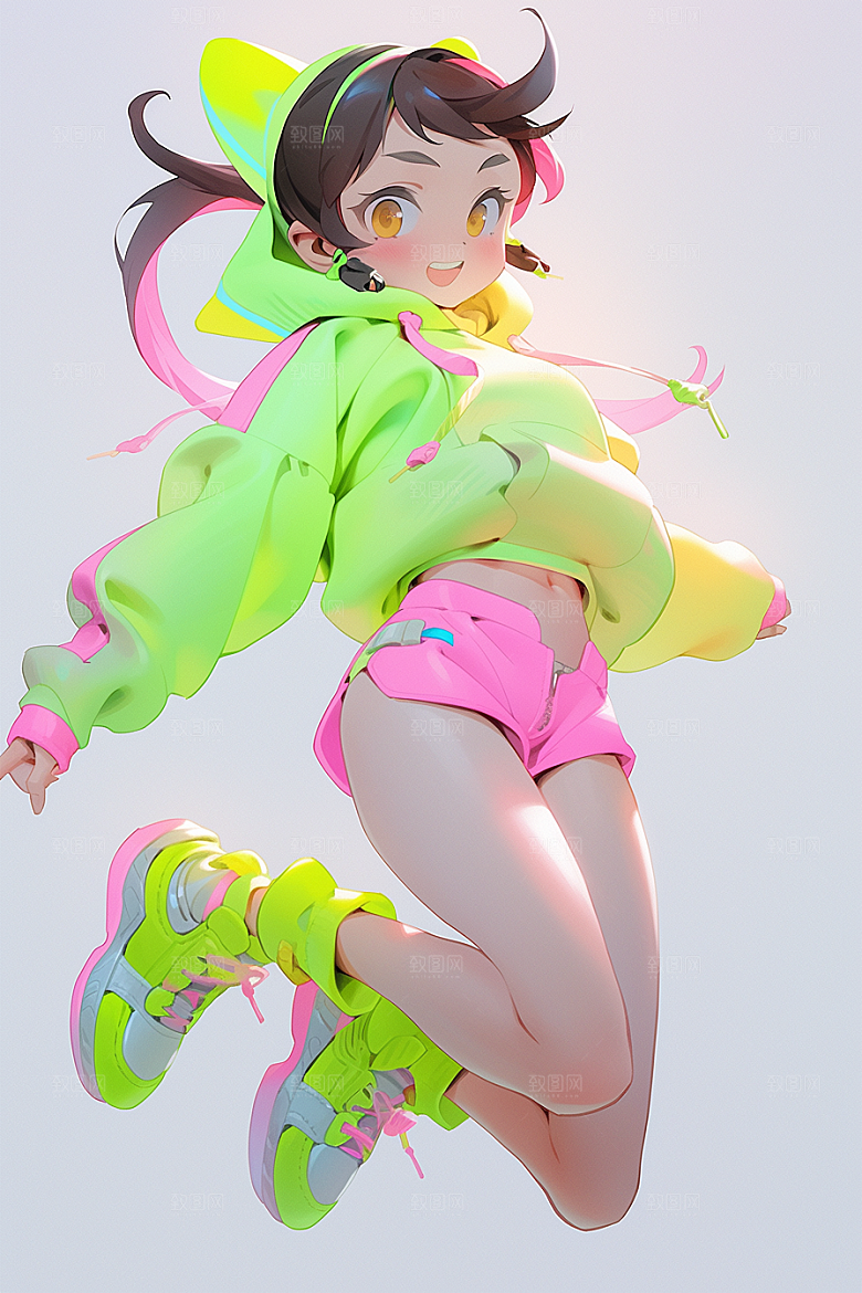 潮流玩偶炫彩卡通模型
