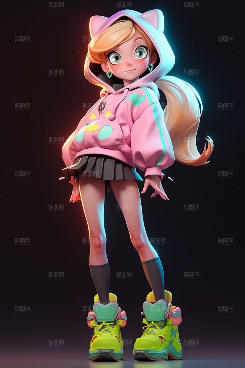潮流玩偶立体3D模型