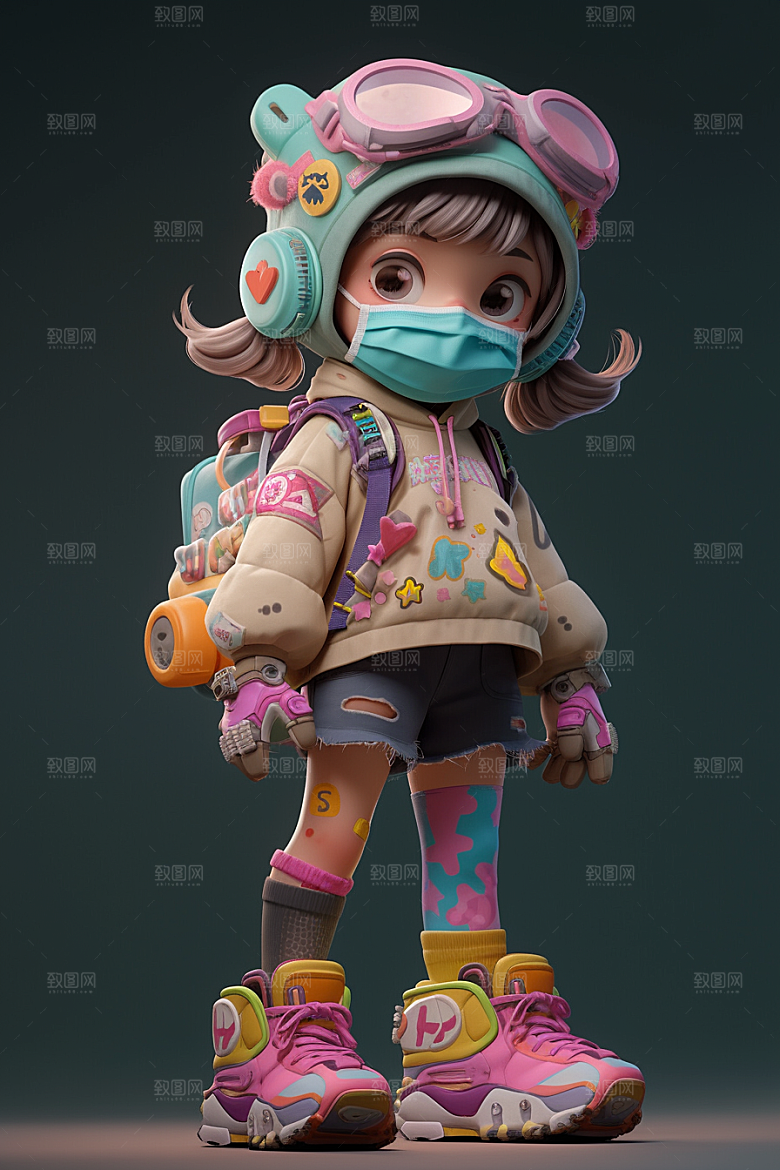 潮流玩偶人物IP3D模型