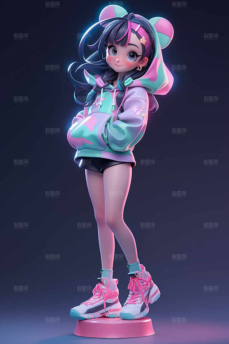 潮流玩偶3D立体模型