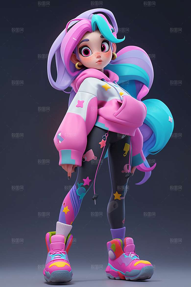潮流玩偶高清3D模型