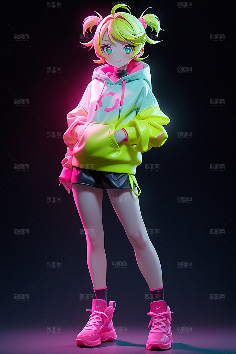 潮流玩偶立体3D模型