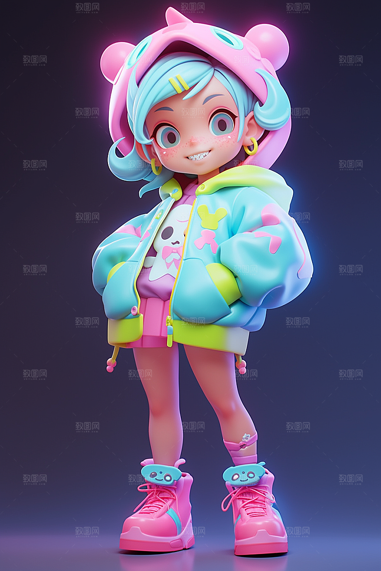 潮流玩偶时尚3D模型