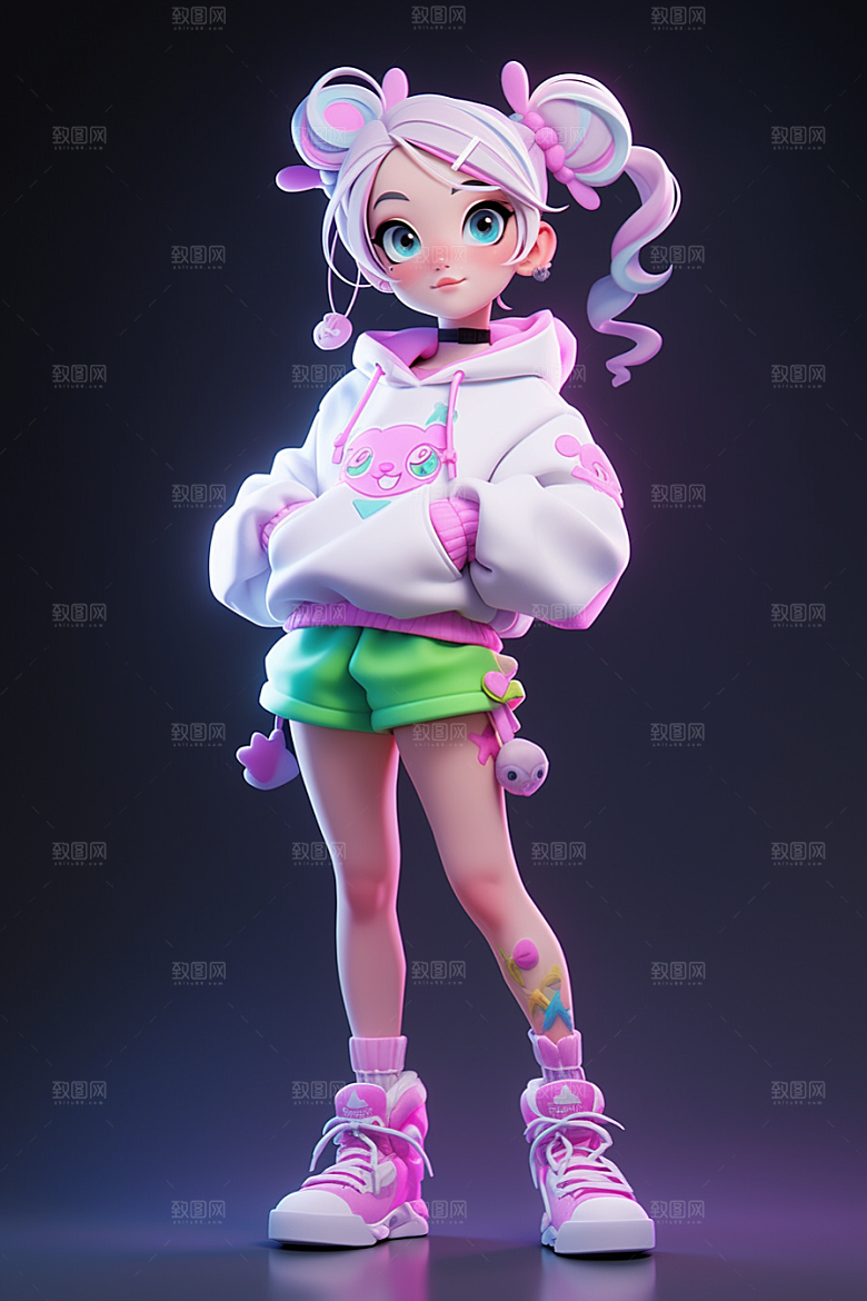 潮流玩偶3D立体模型