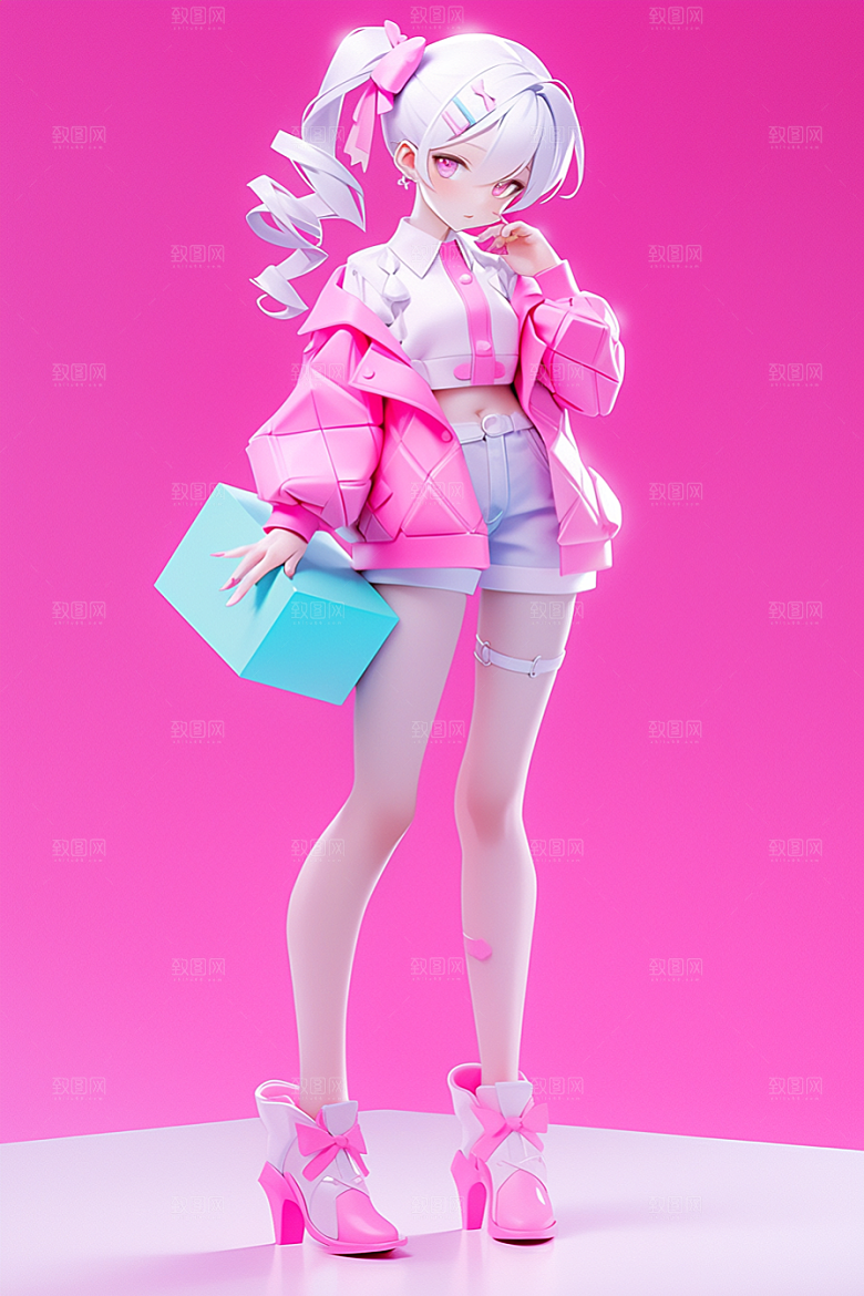 潮流玩偶卡通3D模型