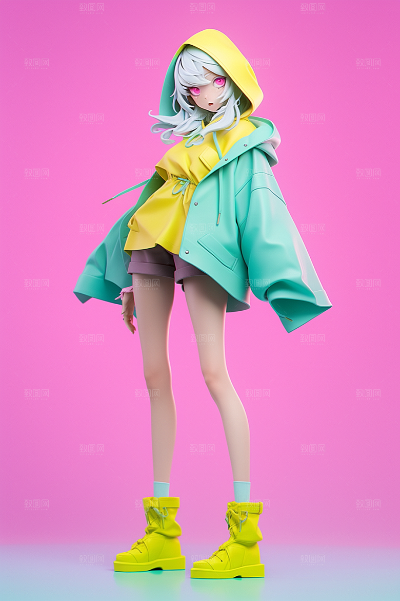 潮流玩偶3D立体模型
