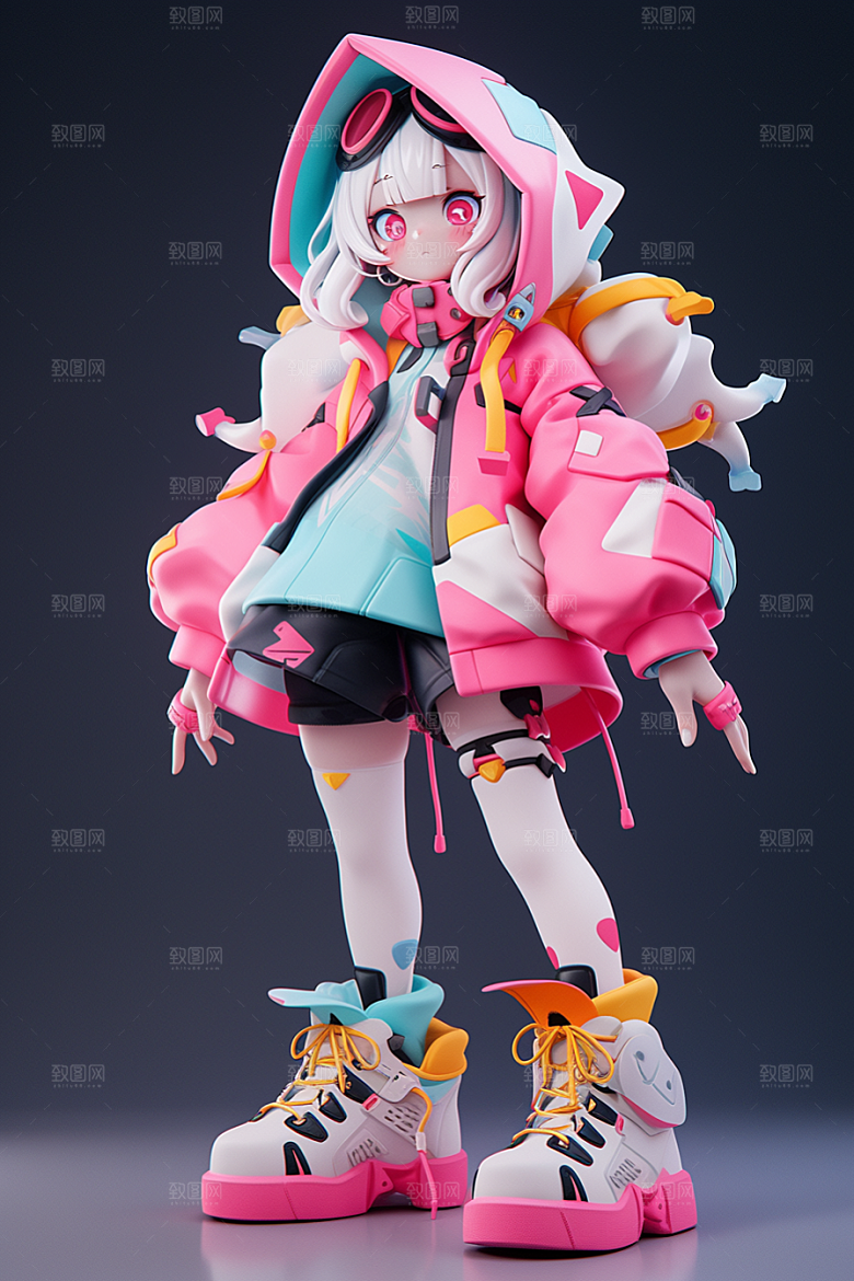 潮流玩偶高清3D模型