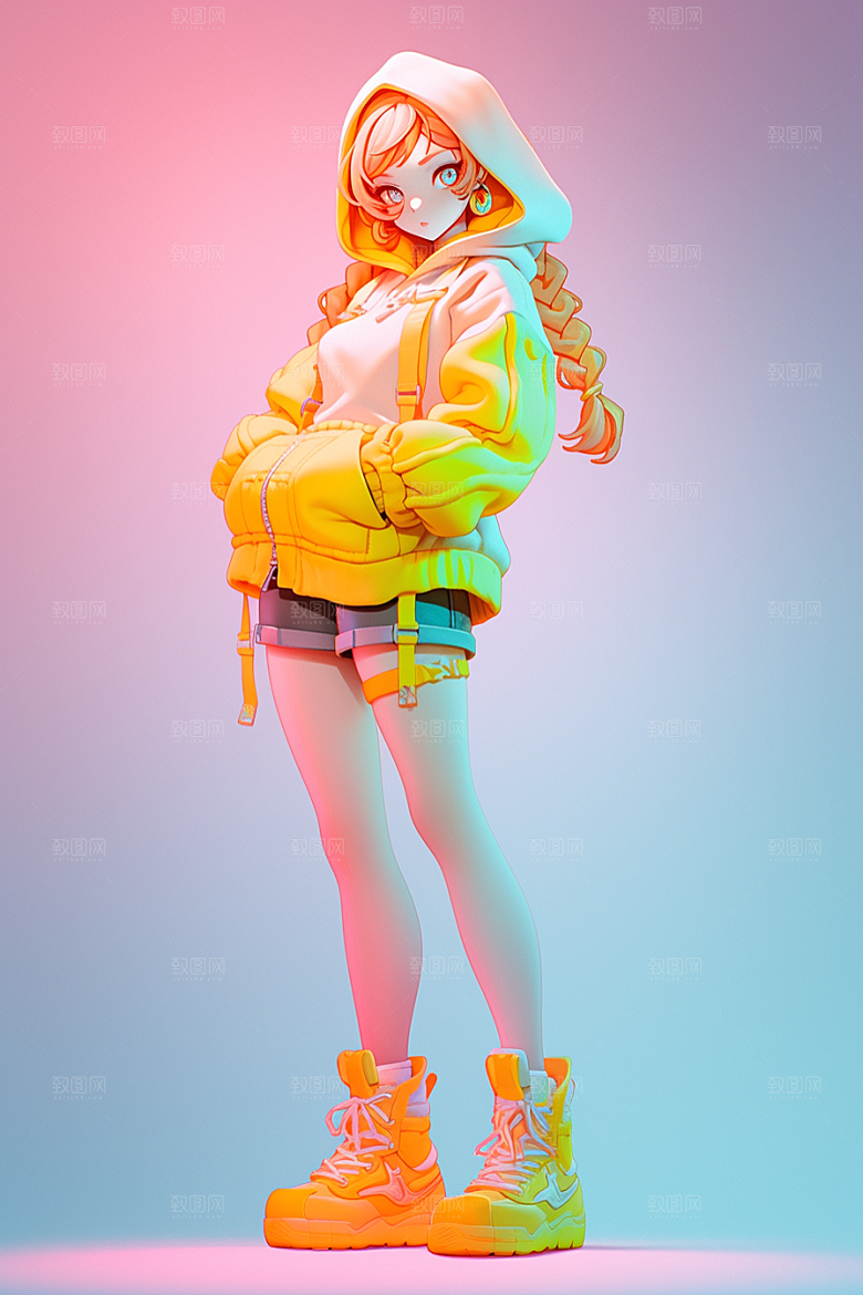 潮流玩偶立体高清模型