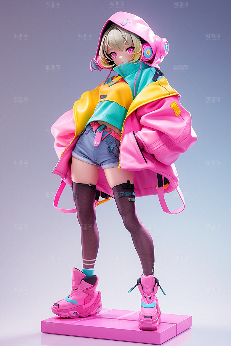 潮流玩偶立体卡通模型