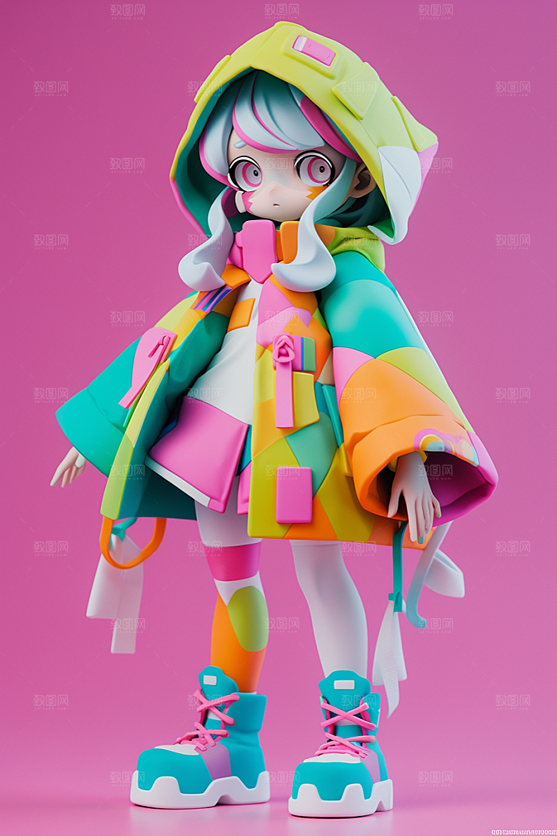 潮流玩偶卡通3D模型