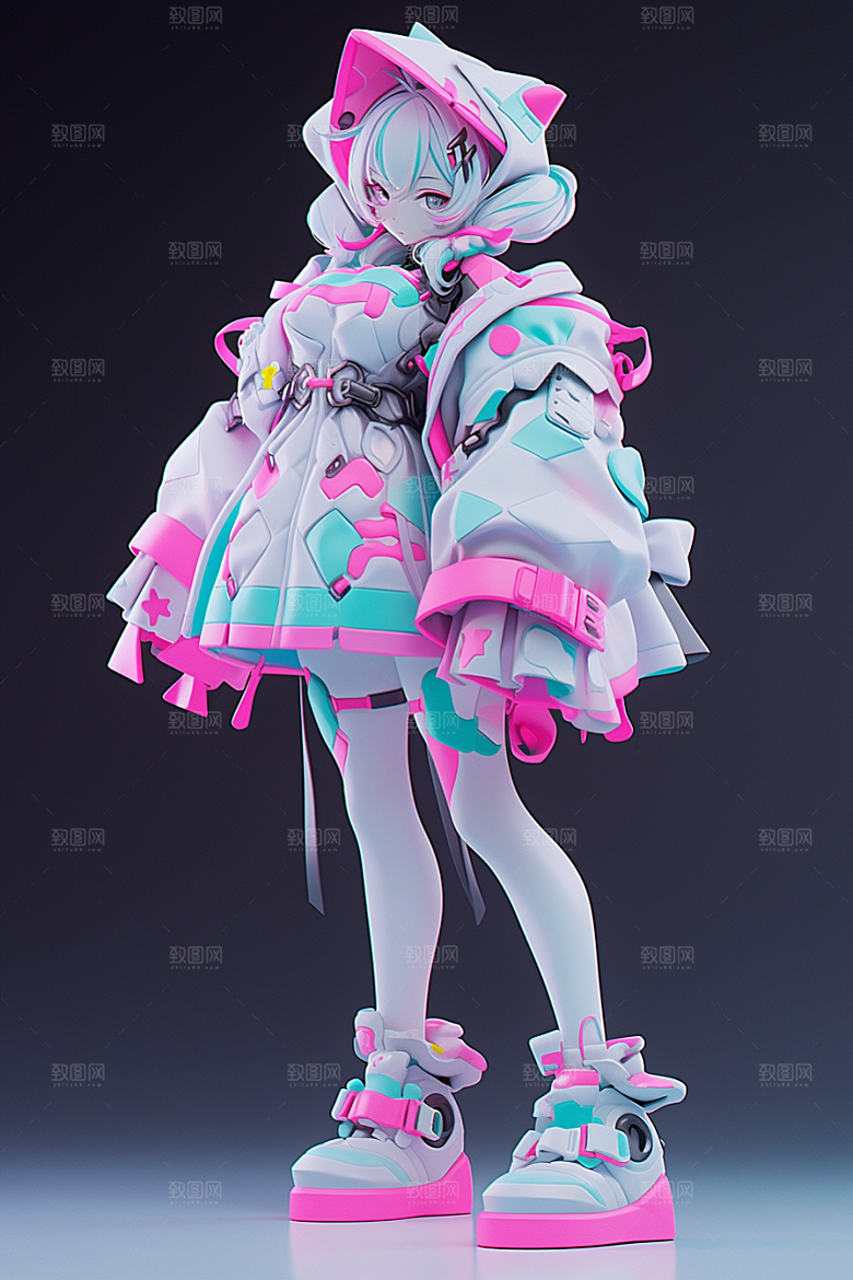 潮流玩偶3D涂鸦模型