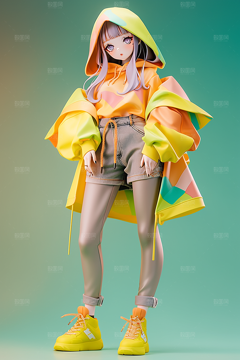 潮流玩偶人物IP3D模型
