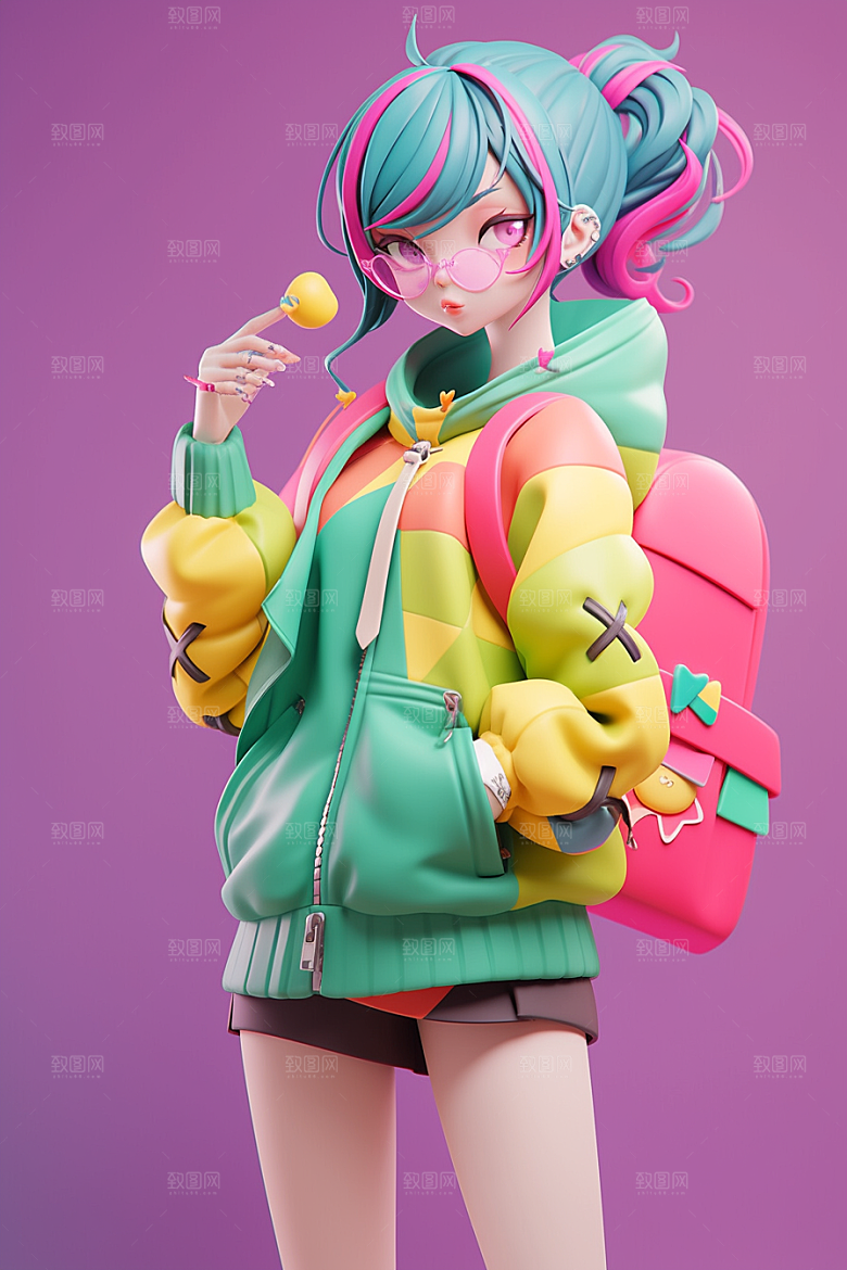 潮流玩偶3D手办模型