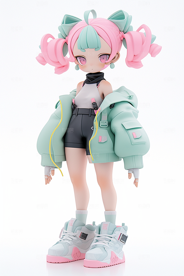 潮流玩偶3D人物IP模型