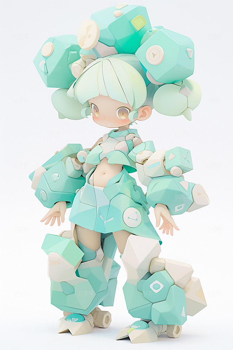 潮流玩偶炫彩可爱模型