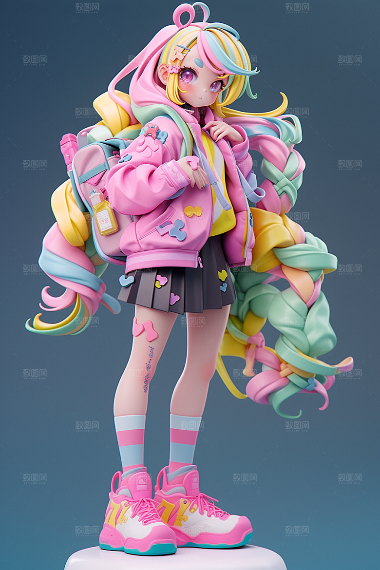 潮流玩偶3D立体模型