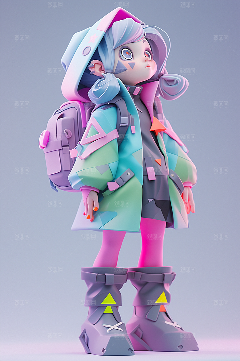 潮流玩偶卡通3D模型
