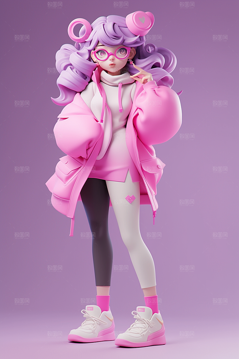 潮流玩偶3D立体模型