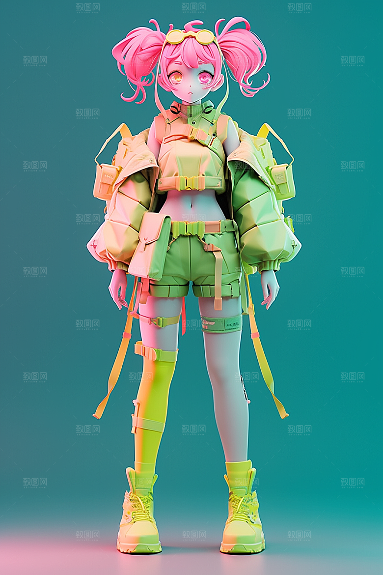 潮流玩偶立体时尚模型