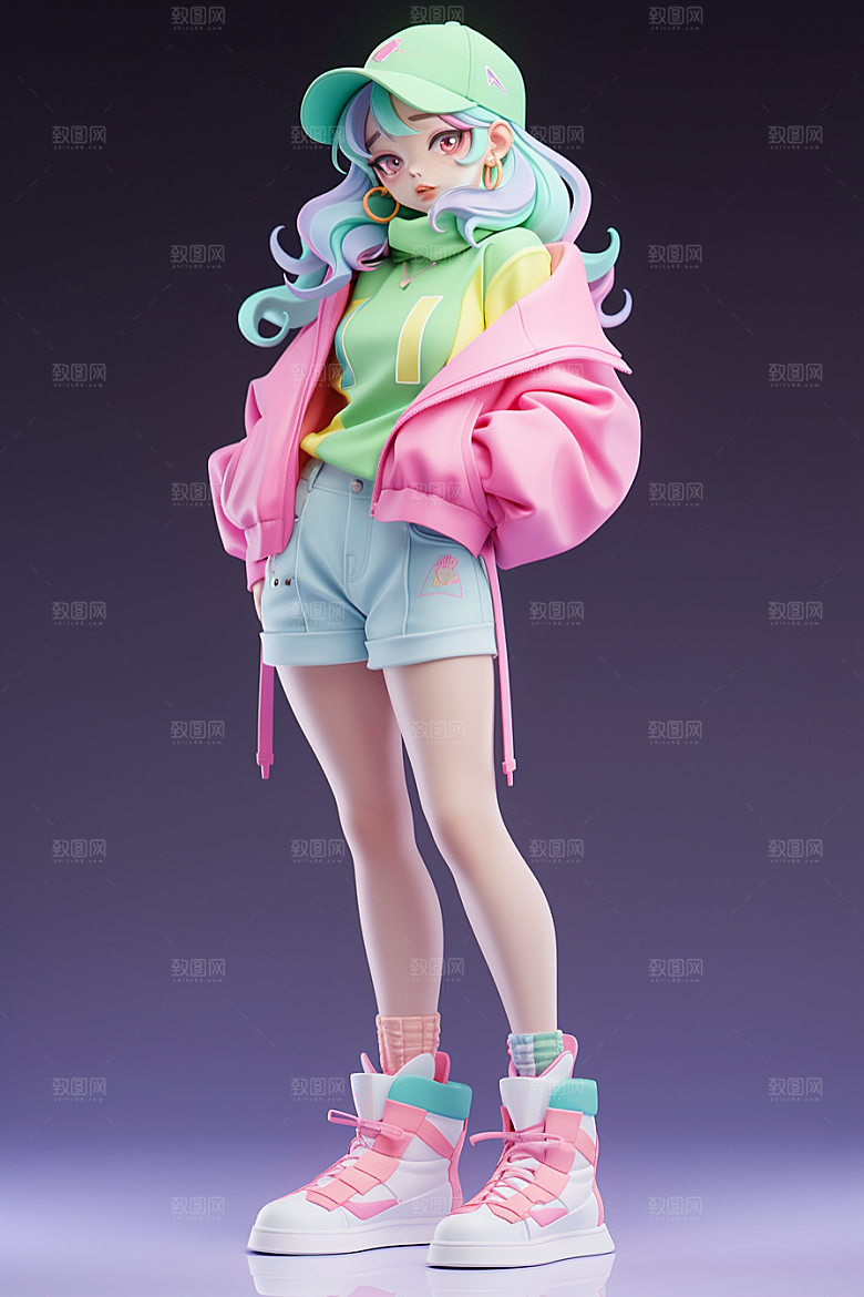 潮流玩偶3D立体模型